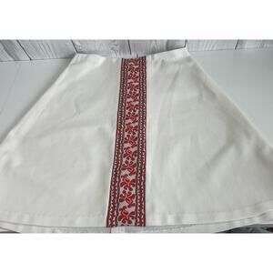 Vintage 1960s Style Handmade White and Red Skirt Size Medium (READ)